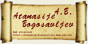 Atanasije Bogosavljev vizit kartica